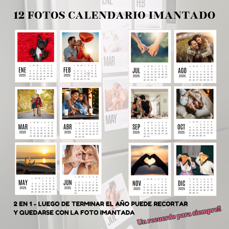 Calendario Estilo Polaroid 2en1 En Tendencia Con O Sin Imán - Image 2